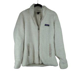 Patagonia Jacket‎ Women Medium White Pockets Full Zip Fleece Sherpa Casual M